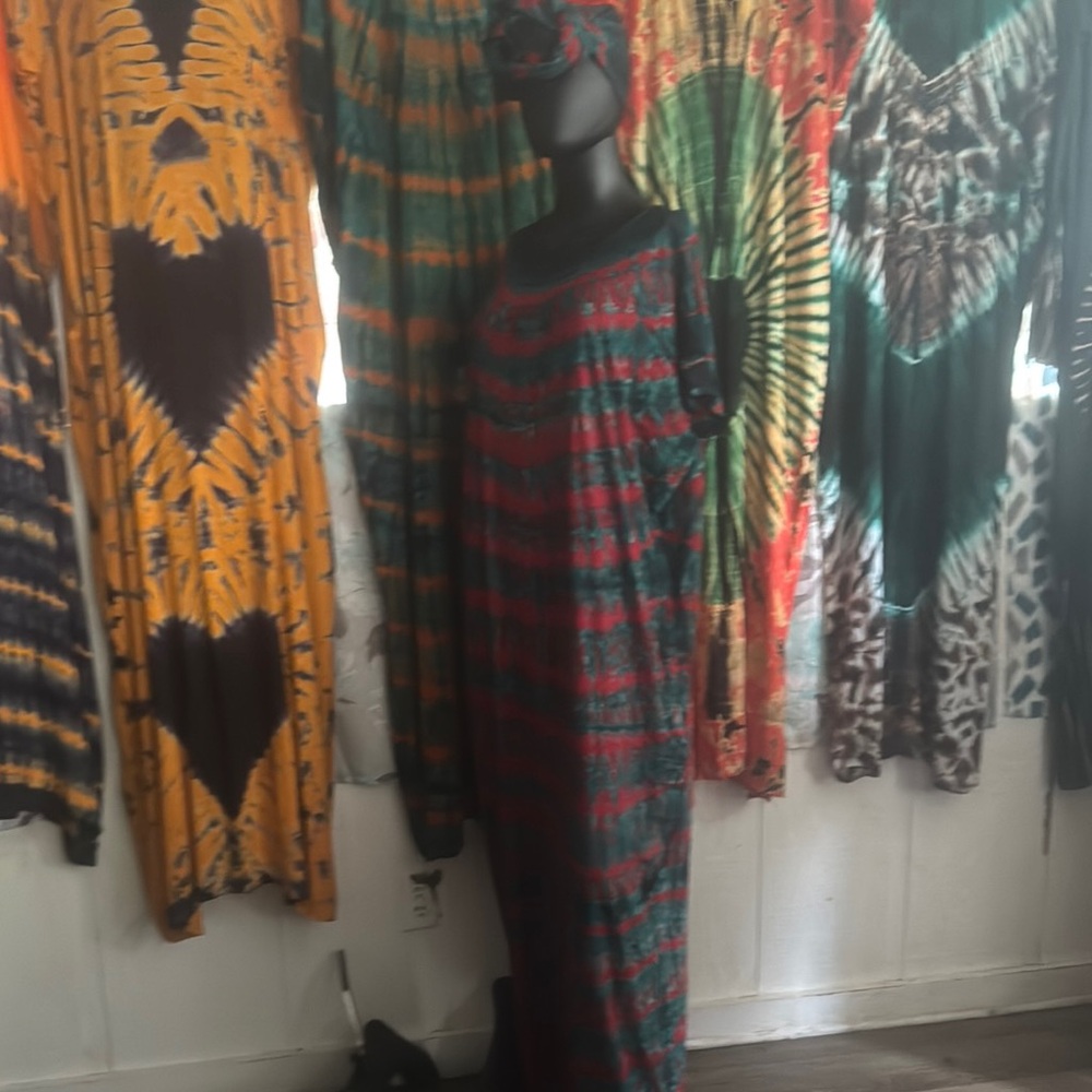 Red and Green High Low One Shoulder Sundress
